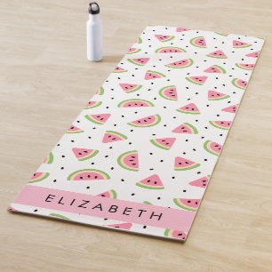 Tapis De Yoga Pastèque Rose, Pâtes De Pâques, Votre Nom