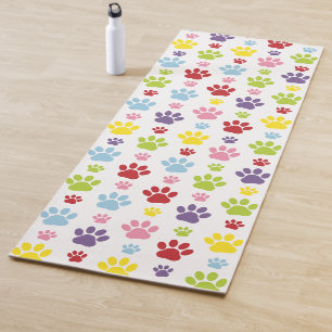 Tapis De Yoga Paws colorés, Motif Paw, Paws de chien, Empreintes