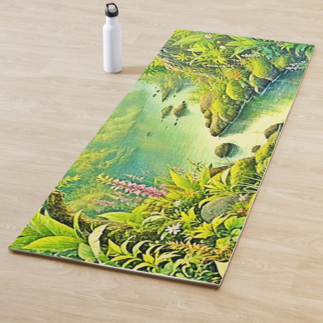 Tapis De Yoga Paysage forestier éclairé (En situation)