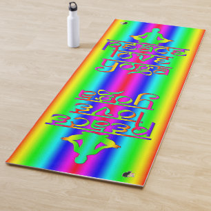 Tapis De Yoga Peace Love Yoga Rainbow Intentions