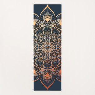 Tapis De Yoga Pêche Bleue de la Marine Bohème Mandala Yoga Mat