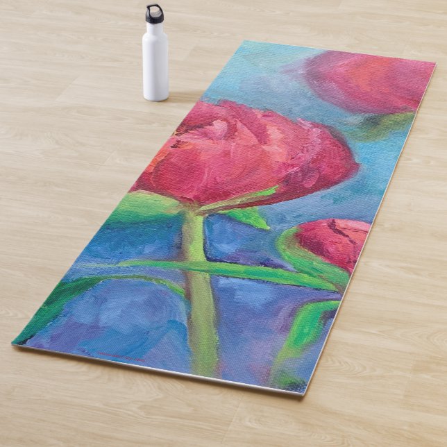 Tapis De Yoga Peonies de l'Alaska Yoga Mat (En situation)