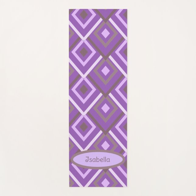 Tapis De Yoga Personalisé Purple Moderne Abstrait (Devant)