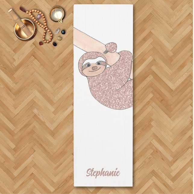 Tapis De Yoga Personalized Happy Sloth Cute (Créateur téléchargé)