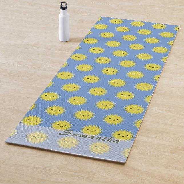 Tapis De Yoga Personnalisable Happy Sun Motif (En situation)