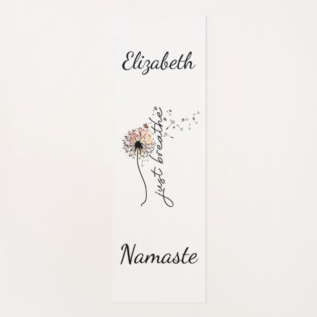 Tapis De Yoga Personnalisé Respirer juste le papillon Dandelion  (Devant)