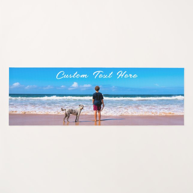 Tapis De Yoga Personnalisé votre photo Yoga Mat avec texte (Devant (Horizontal))