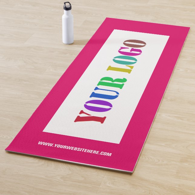Tapis De Yoga Personnaliser votre entreprise Logo Texte et coule (En situation)