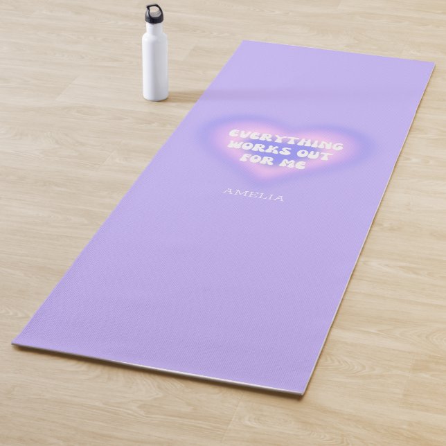 Tapis De Yoga Personnaliser Votre Nom Purple Aura Manifestation  (En situation)