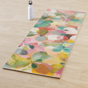 Tapis De Yoga Pétales en pastel mous heureux du jardin