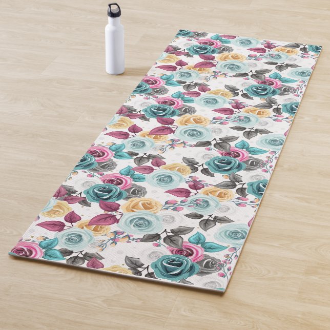 Tapis De Yoga Pétales Peints (En situation)