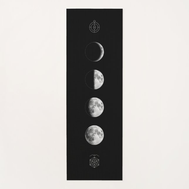 Tapis De Yoga Phase de lune simple avec géométrie sacrée (Devant)