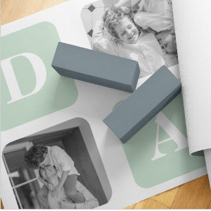 Tapis De Yoga Photo Collage moderne Mint & Happy FathersDay Cade