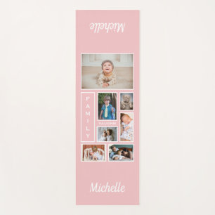 Tapis De Yoga Photos de famille rose doux personnalisées