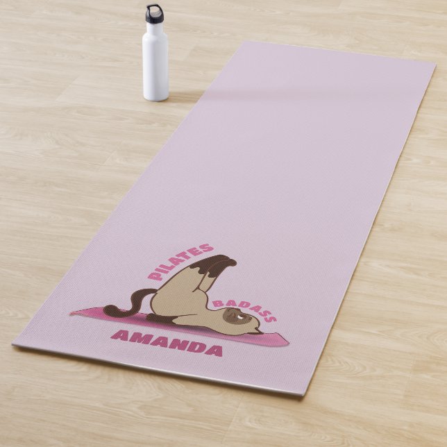 Tapis De Yoga Pilates Badass entraînement Kitty Cat Nom personna (En situation)