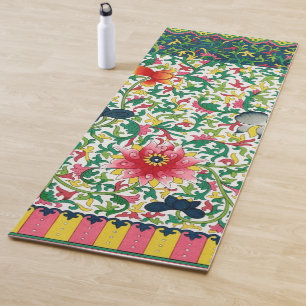 Tapis De Yoga Pink Lotus Garden Botanique Chinoiserie
