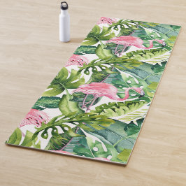 Tapis De Yoga PixDezines FLAMANTS ROSES ROSE, THÈME TROPICAL