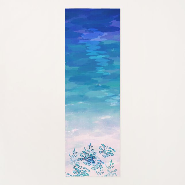 Tapis De Yoga Plage de la mer bleue (Devant)