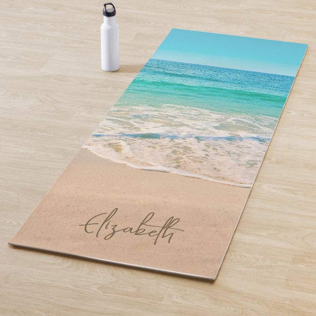Tapis De Yoga Plage de sable tropical personnalisée (En situation)
