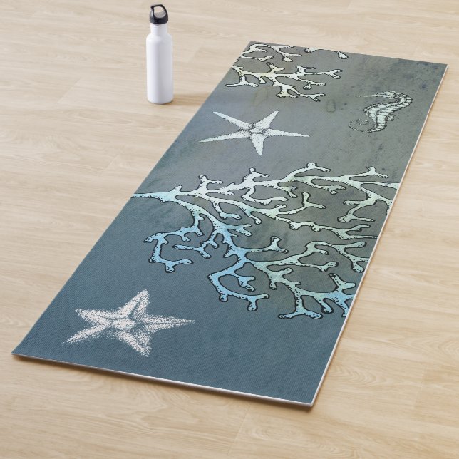 Tapis De Yoga Plage moderne Fitness Fitness Exercice Blue (En situation)
