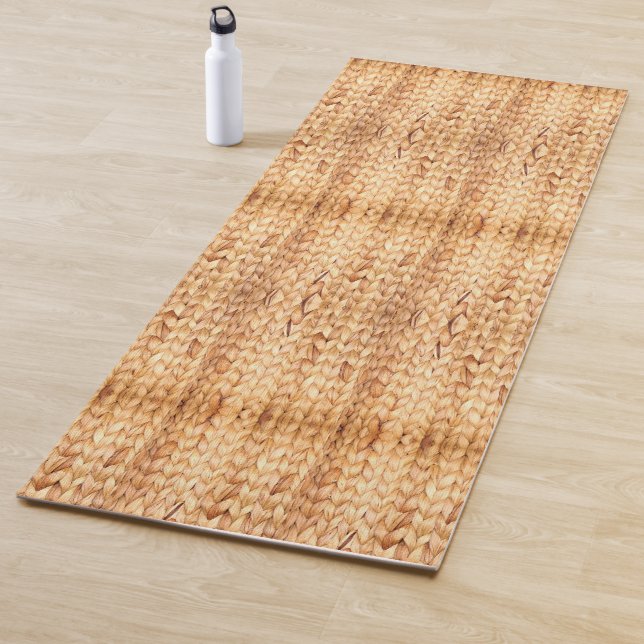 Tapis De Yoga plage rustique île tropicale tissée (En situation)