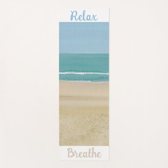 Tapis De Yoga Plage Sable Océan Ciel Yoga Mats (Devant)