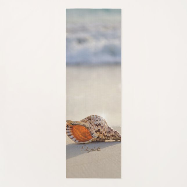 Tapis De Yoga Plage tropicale Océan Sable Coquillage (Devant)