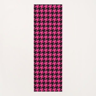 Tapis De Yoga Plaid pied de poule noir et rose