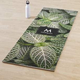 Tapis De Yoga Plante en mosaïque Fittonia avec Feuilles variés