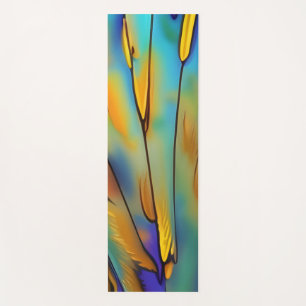 Tapis De Yoga Plumes en verre tendu AI Art Abstrait