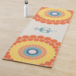 Tapis De Yoga Point d'été de la mer Égée - radiant monogramme Ma