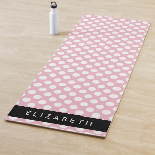 Tapis De Yoga Pois roses, Motif Pointe Polka, Votre Nom