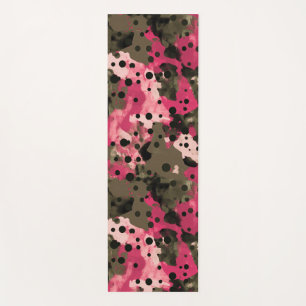 Tapis De Yoga Polcamo rose Polka point et camouflage hybride