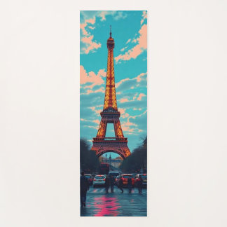 Tapis De Yoga Pop Art Paris - Vibrant Retro Cityscape