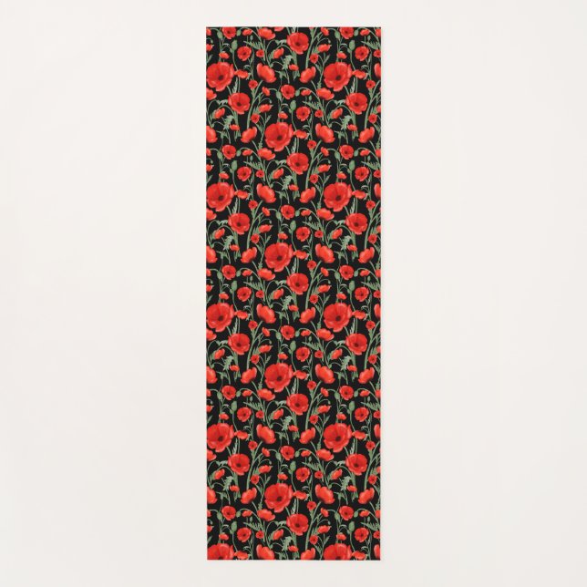 Tapis De Yoga Poppies rouges (Devant)