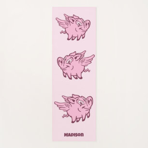 Tapis De Yoga Porcs volants de nom personnalisé