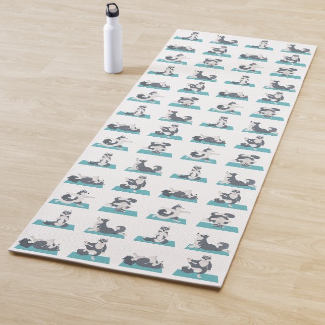 Tapis De Yoga Pose de yoga Husky Sibérien (En situation)