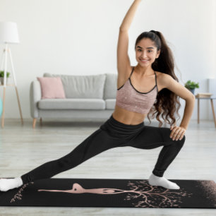 Tapis De Yoga Pose Namaste Yoga Mat Rose personnalisé Gold Tree