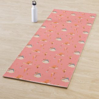Tapis De Yoga Poses De Routine Yoga Étiquettes Rose