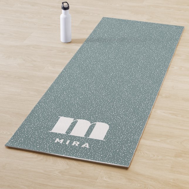 Tapis De Yoga Poster de animal moderne turquoise personnalisé (En situation)