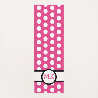 Tapis De Yoga Pot rose et blanc mignoné Monogramme