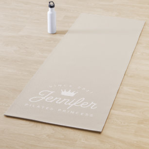 Tapis De Yoga Princesse Pilates Beige Séance de Sport Gymnase