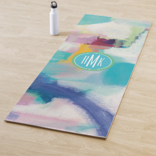Tapis De Yoga Procès du monogramme et lumineux bien aéré