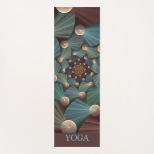 Tapis De Yoga Profondeur d'art fractale Abstraite Texte bleu ard