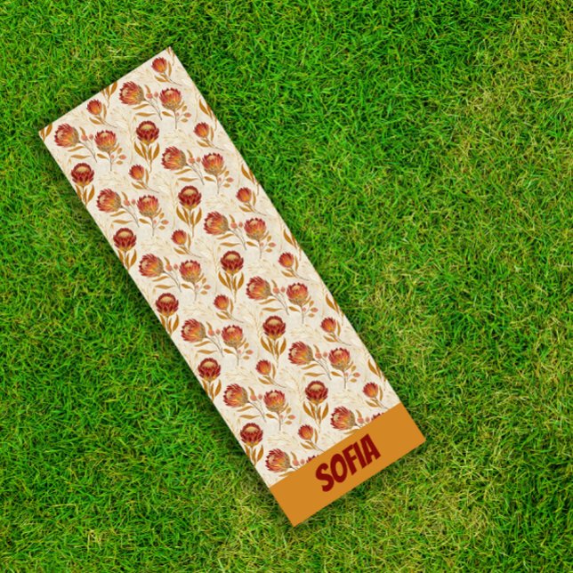 Tapis De Yoga Protea Flower Desert Floral rose nom du Motif (Créateur téléchargé)