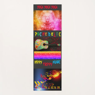 Tapis De Yoga Psychedélique Hippy Trippy Guitare