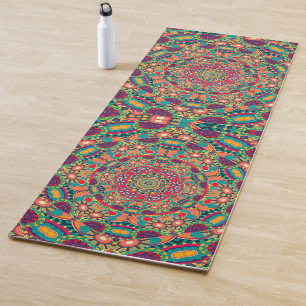 Tapis De Yoga Psychédélique Millefiori Mandala Art Yoga Mat