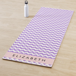 Tapis De Yoga Purple Zigzag, Purple Chevron, Votre Nom