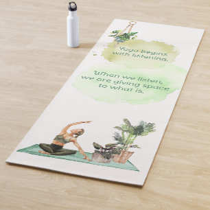 Tapis De Yoga Quand on écoute de l'aquarelle Yoga Mat