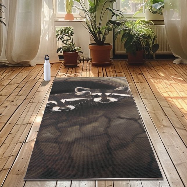 Tapis De Yoga Raccoons Brown Cute Tree (Créateur téléchargé)